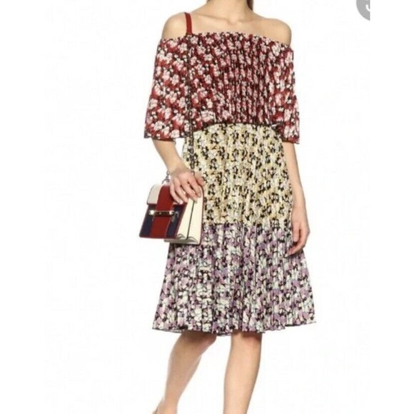 nwt valentino pleated floral dress